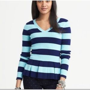 Banana Republic Striped Peplum Sweater
